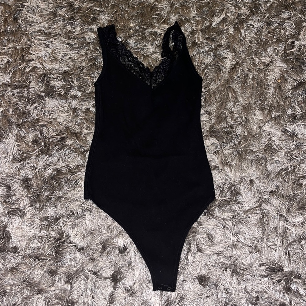 Abercrombie and Fitch Black Lace Thong Bodysuit